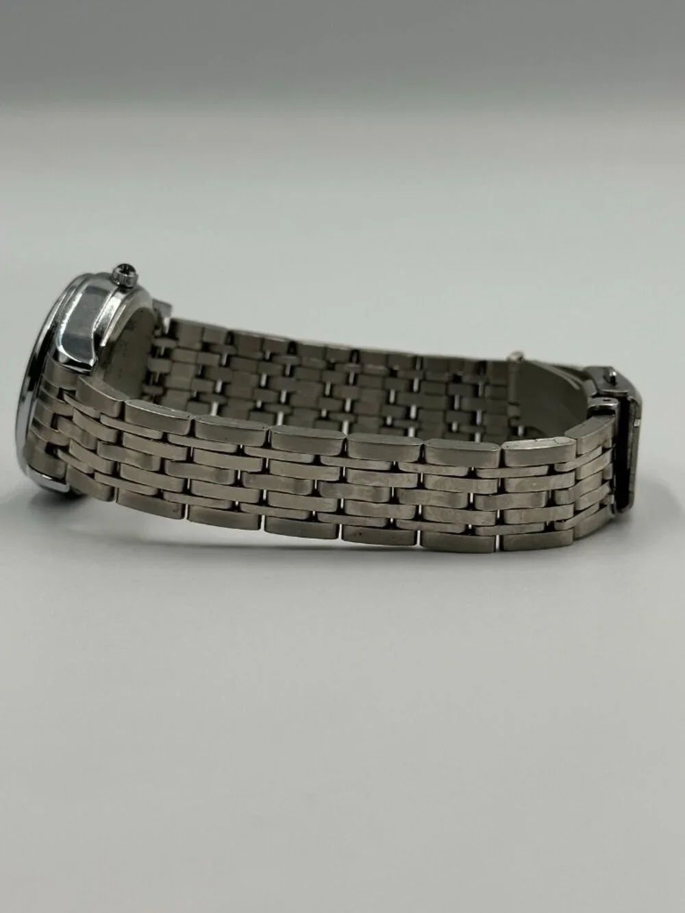 3/$30 Longbo Watch Men Silver Tone Black Dial Date Window 29MM New Battery 8”